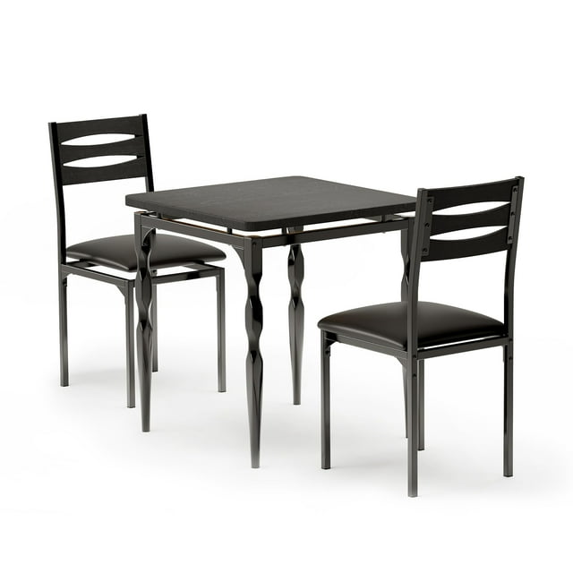 Kojooin Dining Table Set for 2, Dining Table and Chairs Set of 2, 3 Piece Dining Table Set with Spiral Table Legs for Small Spaces, Kitchen, Apartment