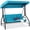 Sky Blue, variant on Best Choice Products 3-Seat Outdoor Converting Canopy Swing Glider Patio Hammock w/ Removable Cushions - Burgundy