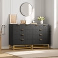 thumbnail image 2 of EastVita Modern 5 Drawer Dresser Wide Chest with Gold Metal Legs and Handles Wood Storage Organizer for Bedroom Living Room Hallway Black, 2 of 6