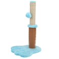 thumbnail image 3 of ZOUSSIQI Cat Scratching Post 19 Inches Tall 2 in 1 Cat Scratch Climbing Post with Interactive Plush Ball for IndoorCat Paw Shape Base Blue CW1110A-754, 3 of 13