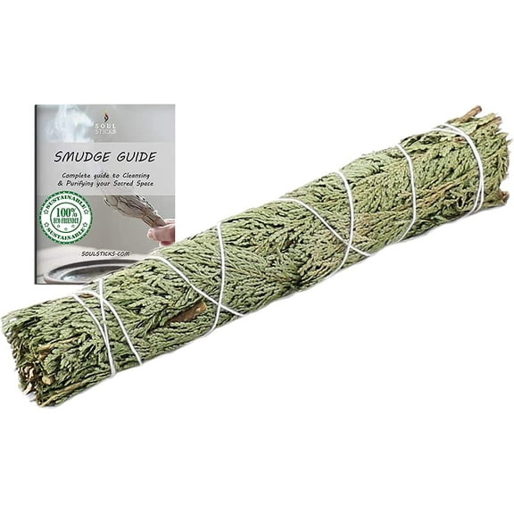9 Inch Cedar Smudge Stick for Home Cleansing & Negative Energy Clearing | Large Smudging Wands Meditation Purification
