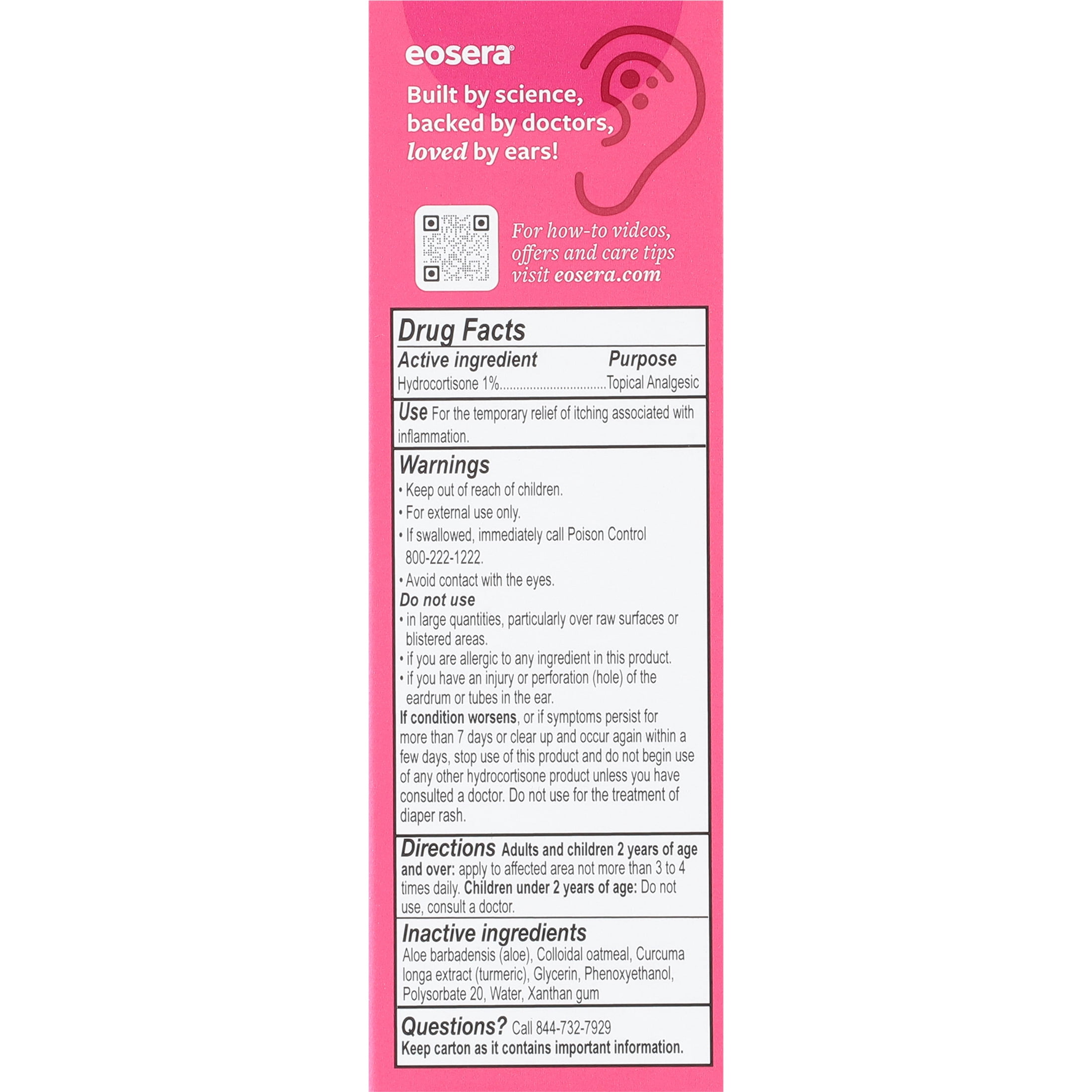 (2 pack) Eosera Ear Itch MD Plus Anti-Itch Ear Drops with 1% Hydrocortisone, 10 mL