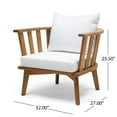 thumbnail image 3 of Dean Outdoor Wooden Club Chair with Cushions, Set of 2, White and Teak Finish, 3 of 12
