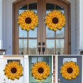 thumbnail image 2 of 42cm-Decoración de puerta de tela para el hogar, girasol, Acción de Gracias, corona de girasol, decoración de puerta, colgante de pared, 2 of 5