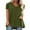 Army Green, variant on goowrom Women Fashion Short Sleeve V-neck T-shirt Casual Solid Color Tops
