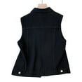 thumbnail image 4 of Denim Vests for Women Sleeveless Cropped Jean Jacket Vests Top Slim Thin Western Outfit Fashion Casual Turn-down Collar Jacket with Pockets, 4 of 8