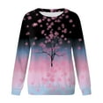 thumbnail image 4 of Rovga Women Sweatshirts Fashion Top Gradient Printed O-Neck Sweatshirt Long Sleeve Pullover Stylish Outwear, 4 of 4