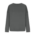 thumbnail image 7 of Crew Neck Sweatshirts Women Fall Oversized Crewneck Sweatshirt Vintage Fleece Pullover Loose Fit Cute Y2K Hoodie Dark Gray 2XL, 7 of 7