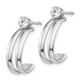 thumbnail image 2 of 14k White Gold Post Polished With Cubic Zirconia Stud Earrings Jackets 18x9mm Wide 2mm Thick Earring Jacket for Women, 2 of 3