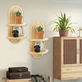 thumbnail image 6 of SCNOR Organizing 2-Pack Solid Wood Wall Mounted Shelves, Double Layer Plant Holder & Storage Rack with Arched Back & Curved Edges – Space Saving Decor for Living Room, Bedroom, Office, 6 of 9