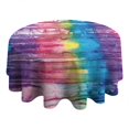 thumbnail image 4 of Colorful Tie Dye Pattern Round Tablecloth 60"x60",Wrinkle Wipeable Table Cloth for Kitchen Dining Room Picnic Patio Party, 4 of 6