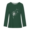 thumbnail image 3 of Jinhomg Womens Dandelion Print Sweatshirt Oversized Long Sleeve Casual Tops Loose Comfy Crew Neck Tee Shirts 2026 Trendy Going Out Wear Army Green XL, 3 of 4
