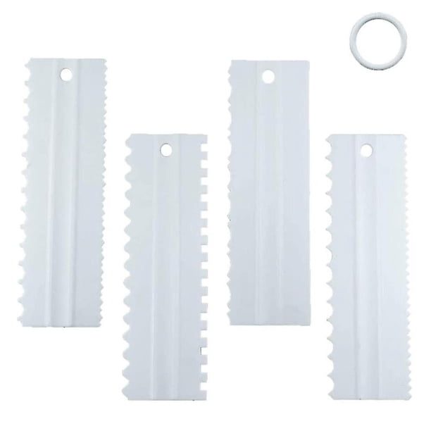 Raspador De Pasteles Decoración De Plástico Peine De Dientes De Sierra Mousse Mantequilla Crema Herramientas De Borde De Pastel Dientes De Sierra De Plástico Glaseado De Pastel Cocina Más Su
