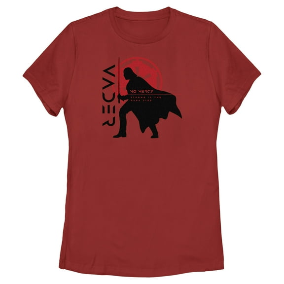 Women's Star Wars: Obi-Wan Kenobi Darth Vader No Mercy Silhouette Graphic Tee Red Large