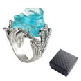 thumbnail image 1 of Ocean's Oath Jewelry Set, Boho Blue Ocean Wave Necklace Earring RingsZ4Y6, 1 of 8
