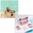 thumbnail image 4 of OULII 6pcs Dinning Set Food Separation Plate Bowl Spoon Kit For Tableware Cherry Blossom For Independent Feeding, 4 of 8