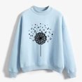 thumbnail image 4 of CEHVOM Femmes Mode Décontractée Imprimé Col Rond Ample Manches Longues Hauts Courts Blouse Chandails Sans Capuche Liquidation, 4 of 5