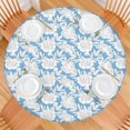 thumbnail image 2 of Pioneer Flower Floral Print Pattern Round Fitted Tablecloth with Elastic Edge,Dining Table Cover Waterproof,Outdoor Round Tablecloth for Camping,Dining,Indoor and Outdoor, 2 of 7