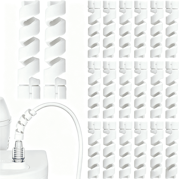 XIBUFE 20Pcs Oxygen Tube Support Crimp Straightener,Retractable Oxygen Tubing Support for Oxygen Concentrator Machine,Keep Oxygen Hose from Kinking,Anti-Crimp Accessories for Nasal Cannula-White