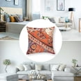 thumbnail image 5 of nygtbtfer Ethnic Chair Seat Throw Pillow Large Vintage Floral Orange Home Decor Square Cushion Covers | Set of 2 24x24in, 5 of 7