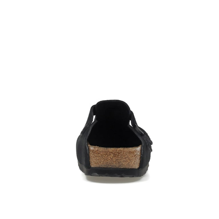 BIRKENSTOCK BOSTON SUEDブラック 24cm Birkenstock Boston Black Suede Soft Footbed Sandal 0660471