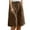 Brown, variant on Tumotour Linen Shorts For Women Half Shorts Pants Elastic High Waist Buttons Casual Pants Without Pocket Shorts Summer Beach Shorts Wide Leg Shorts