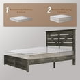 thumbnail image 6 of VanAcc Queen Size Platform Bed Frame with Wood Grain Headboard, Farmhouse Bed Frame with Storage/No Box Spring Needed/Noisy Free/Easy Assembly/Grey, 6 of 8