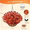 thumbnail image 6 of Yastouay Artificial Hanging Flowers Basket for Outdoors,12 Pcs Faux Plants with Coconut Lining Basket for Home Garden Porch Decor, 6 of 8