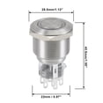 thumbnail image 3 of Latching Metal Push Button Switch 22mm Mounting Dia DPDT 2NO 2NC 24V Blue, 3 of 5
