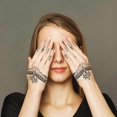 thumbnail image 3 of 20 Sheets Henna Tattoo Stencils Temporary Tattoo Reusable Stickers, 3 of 5