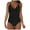 Black, variant on Women One Piece Swimsuit Tummy Control V Neck Crisscross Back Bathing Suit (Black, M)