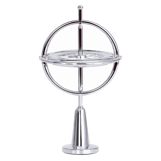 Giroscopio de precisión creativo con alivio de presión, peonza, juguete de equilibrio, regalo Plata