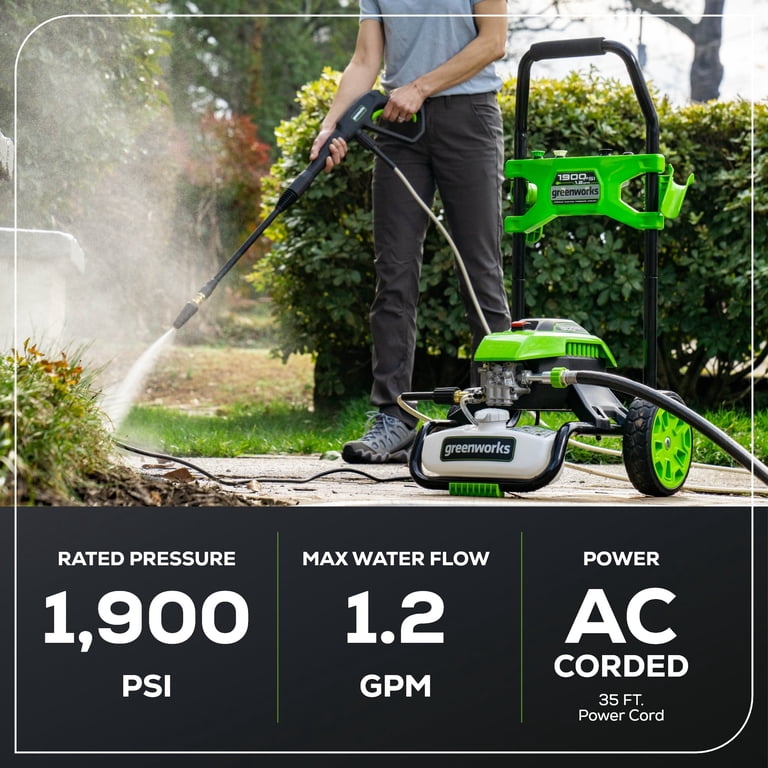 Open Box Greenworks 1900 PSI 1.2 GPM Cold Water Electric Pressure