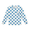 thumbnail image 5 of vdgthytj Girls Long Sleeve Shirts Kids Trendy Polka Dots Printed Round Neck Basic Tee Tops Fall Clothes, 5 of 7