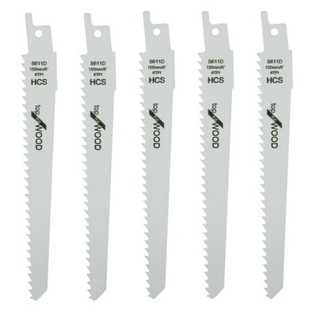 

5 Pcs S611D 150mm HCS Reciprocating Saw Blade Jig Saw Blade Wood Plastic Cutting