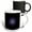 Multicolor, variant on 3drose, Turquoise Purple on Black Object Abstract Fractal Light Art, 15oz Two-tone Blue Mug
