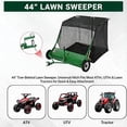 thumbnail image 6 of Senfot 44 Inch Extra Large Capacity Green Carbon Steel Tow Behind Lawn Sweeper Detachable Hopper Bag Towable for Big Yard Lawn Leaf Grass Waste Collecting, 6 of 7
