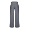 thumbnail image 3 of QLEICOM Joggers for Women with Pockets, Elastic High Waist Sweat Pants, Solid Activewear Jogger Workout Yoga Pants, Loose Lounge Pants Summer Trousers Cotton Linen Pants Gray 3XL, 3 of 6