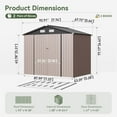 thumbnail image 5 of Sunmthink 8.5 x 5.6 FT Outdoor Storage Shed with Base Frame, Tool Shed with Lockable Door, Galvanized Metal Shed for Garden, Backyard, Patio, Lawn(Floor not included), 5 of 11