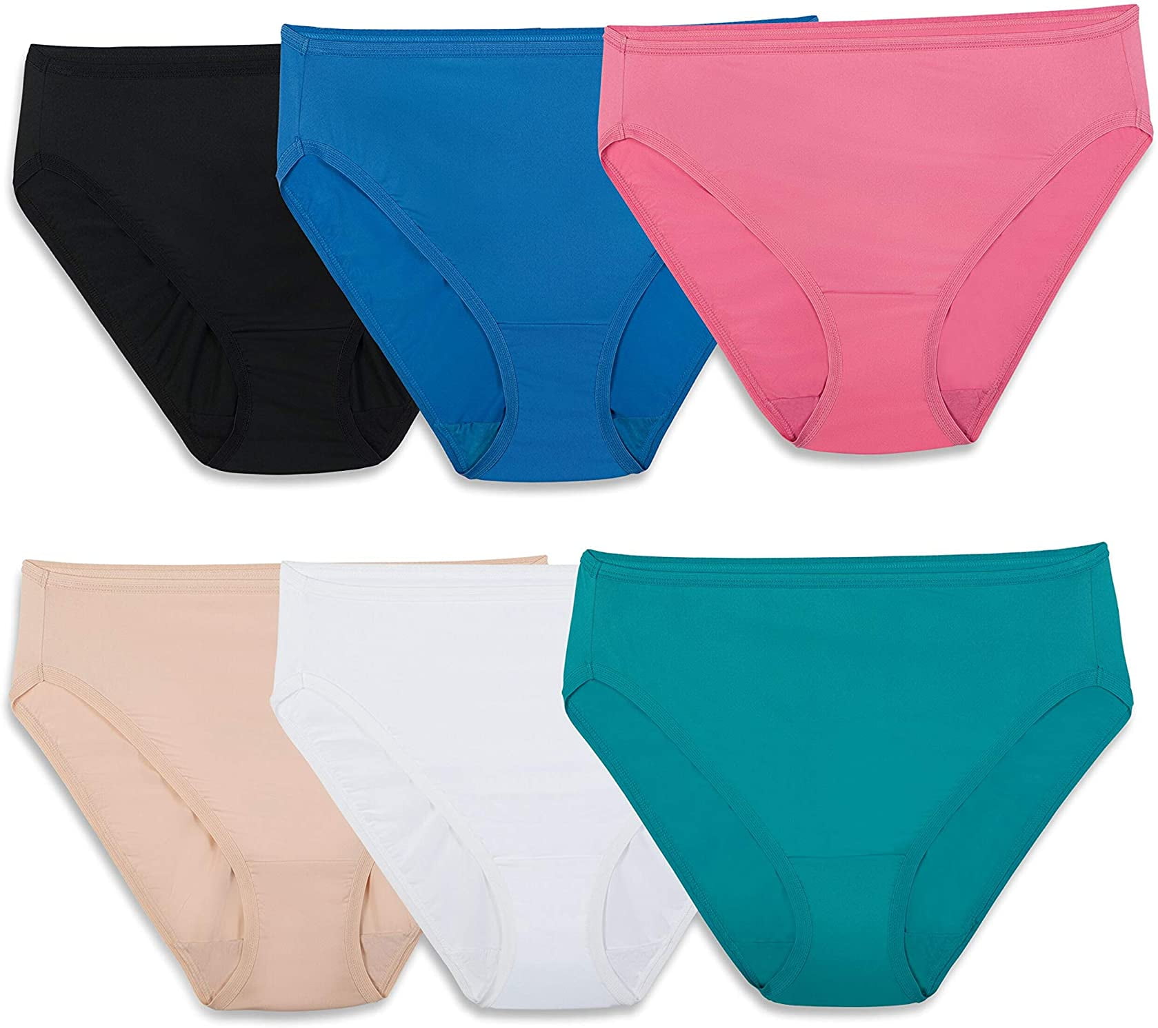 Fruit of the Loom Lightweight Microfiber Underwear, Smooth Under Clothes, Available in Plus Size sous-vêtement, Coloris Assortis, L (Lot de 12) Femme