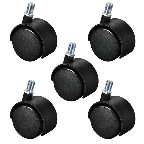 Unique Bargains Furniture Casters 2 Inch Nylon M10 x 15mm Threaded Stem Swivel Caster Wheels, 38lb Capacity Each Wheel, 5 Pcs