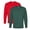 Athletic-Red+Athletic-Dark-Green-2PCS, variant on Hanes Unisex Essential Long Sleeve T-Shirt 100% Cotton Classic Fit Plain Basic Tee (Athletic-Red, L)