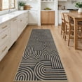 thumbnail image 2 of Garvee 2'x6' Geometric Runner Rug Easy Jute Carpet, Abstract Washable Rug Rainbow Non Slip Indoor Outdoor Accent Rug for Hallway Bedroom Kitchen, Black, 2 of 6