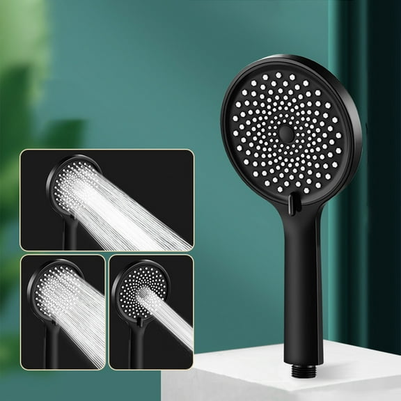 Latrodar Shower Head High Pressure Rain Modern Look Tool-less 1-Min Installation Adjust Replacement For Your Bathroom Shower Heads Black Safe&Non-toxic 4.4x8