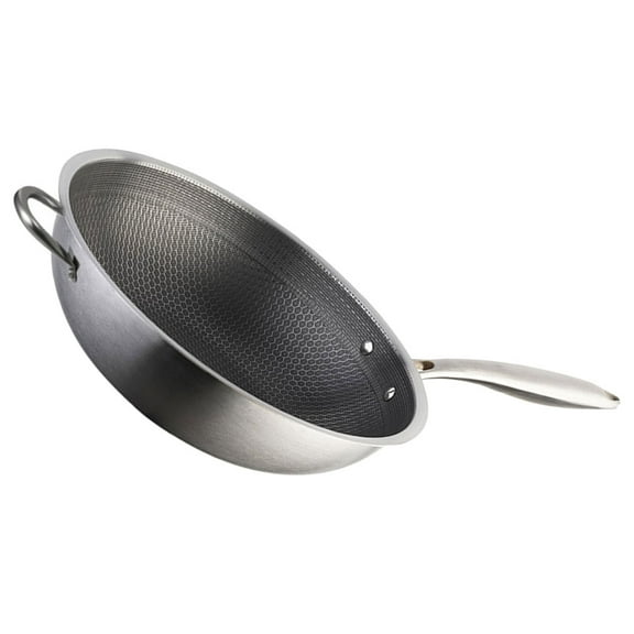 OFFIGAM Stainless Steel Honeycomb Wok Pan Nonstick Cookware Kitchen Frying Pan for Home Cooking