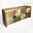 thumbnail image 2 of LAKECITY ARTS Handcarved Brass Embossed 4 Door Sideboard, Gold Embossed Cabinet, brass Embossed Sideboard, Brass Credenza, 2 of 4