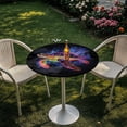 thumbnail image 3 of SEANATIVE 24 Inch Round Table Covers Stretch Fitted Cocktail Table Topper Cap Stain-Resistant Round Cocktail Tablecloths with Elastic Edged for Celebration Party, Colorful Sea Turtle Black, 3 of 7