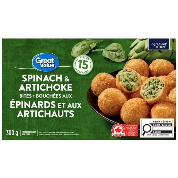 Great Value Spinach & Artichoke Bites, 300 g