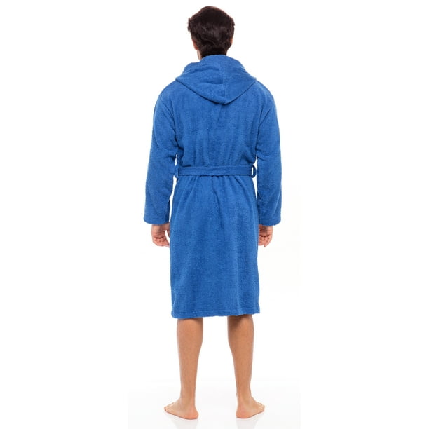 mens cotton hooded dressing gown