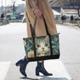 thumbnail image 4 of FORMRS Canvas Laptop Tote Bag for Women with 15.6" Computer Compartments Shoulder Handbag, Flowers Cat, 4 of 7